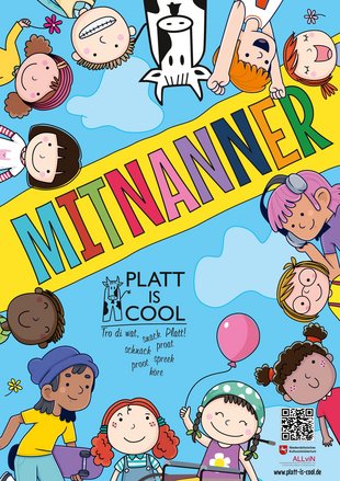 "Mitnanner", Plakat "Freedag ist Plattdag" 2024, Gestaltung: graphia-design.de "Mitnanner", Plakat "Freedag ist Plattdag" 2024, Gestaltung: graphia-design.de