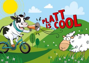 "Platt is cool", Postkarte "Freedag ist Plattdag" 2024, Gestaltung: graphia-design.de "Platt is cool", Postkarte "Freedag ist Plattdag" 2024, Gestaltung: graphia-design.de