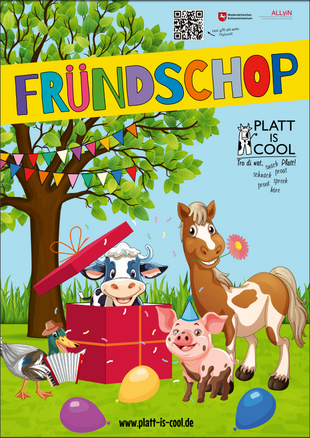 "Fründschop", Plakat "Freedag ist Plattdag" 2025, Gestaltung: graphia-design.de