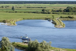 Elbe mit Fähre Hitzacker - Amt Neuhaus © Hans-Jürgen Wege